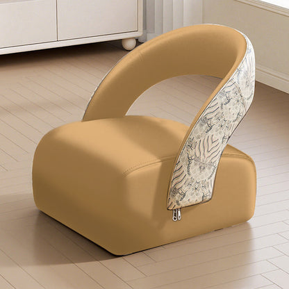 Modern Minimalist Square Multi-Layer Solid Wood Panel High-Quality Faux Leather Backrest Low Stool For Living Room