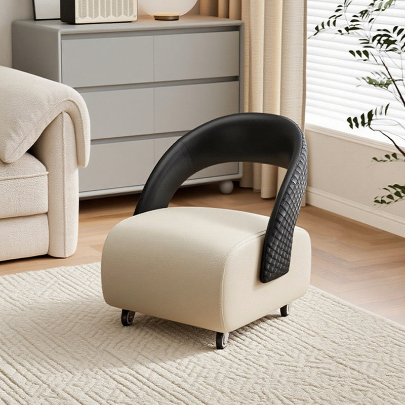 Modern Minimalist Square Multi-Layer Solid Wood Panel High-Quality Faux Leather Backrest Low Stool For Living Room