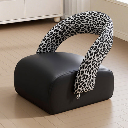 Modern Minimalist Square Multi-Layer Solid Wood Panel High-Quality Faux Leather Backrest Low Stool For Living Room