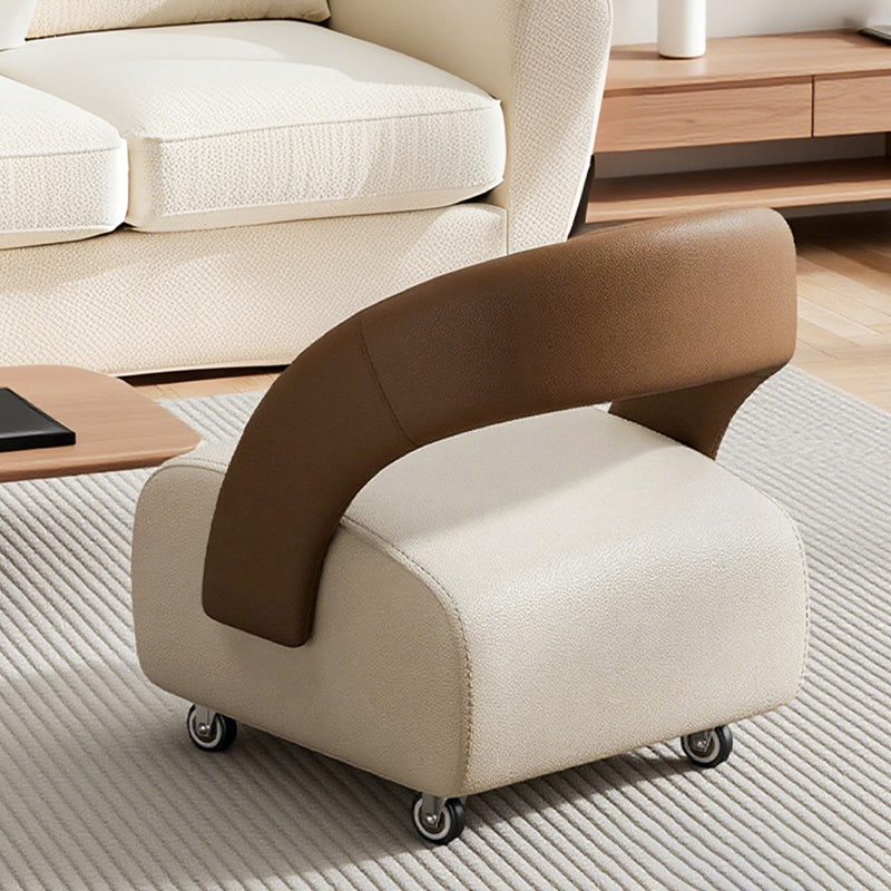 Modern Minimalist Square Multi-Layer Solid Wood Panel High-Quality Faux Leather Backrest Low Stool For Living Room