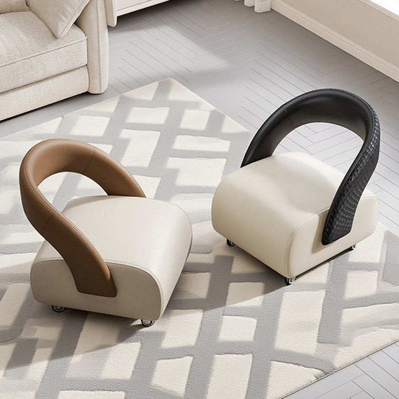 Modern Minimalist Square Multi-Layer Solid Wood Panel High-Quality Faux Leather Backrest Low Stool For Living Room