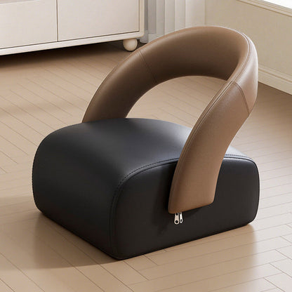 Modern Minimalist Square Multi-Layer Solid Wood Panel High-Quality Faux Leather Backrest Low Stool For Living Room