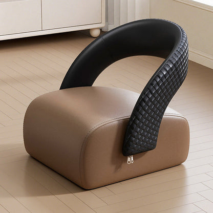 Modern Minimalist Square Multi-Layer Solid Wood Panel High-Quality Faux Leather Backrest Low Stool For Living Room