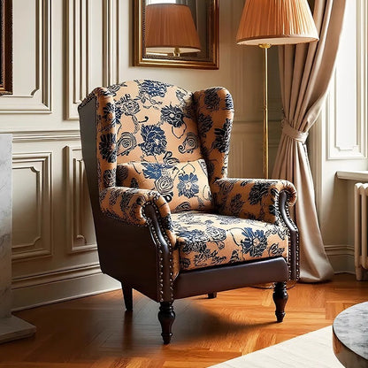 Traditional French Square PU Leather Pine Wood Birch Wood Chenille Backrest Armrest Sofa For Living Room