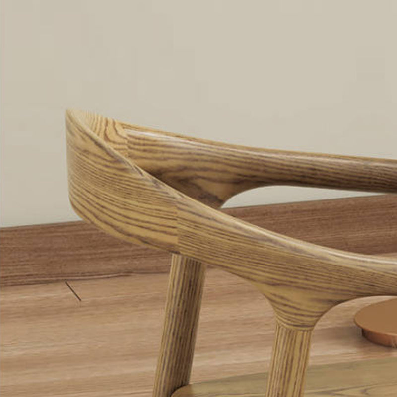 North American White Ash - Contemporary Scandinavian Solid Wood Dining Chair: Minimalist Square Profile - Backrest & Armrest Dining Chair For Dining Room