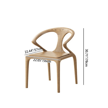 North American White Ash - Contemporary Scandinavian Solid Wood Chair: Microfiber Leather Comfort Seat Cushion - Integrated Armrest And Backrest Dining Chair For Dining Room