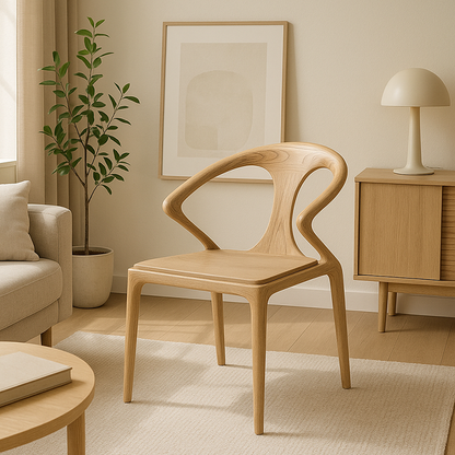 North American White Ash - Contemporary Scandinavian Solid Wood Chair: Microfiber Leather Comfort Seat Cushion - Integrated Armrest And Backrest Dining Chair For Dining Room