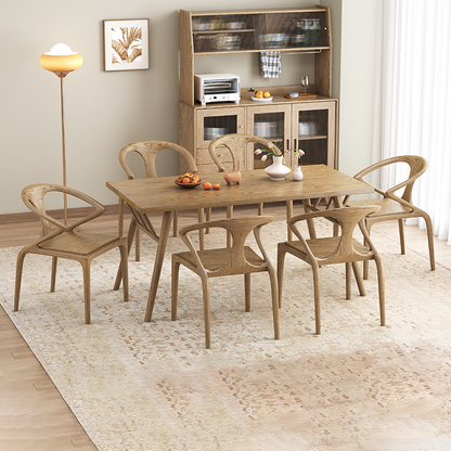 North American White Ash - Contemporary Scandinavian Solid Wood Chair: Microfiber Leather Comfort Seat Cushion - Integrated Armrest And Backrest Dining Chair For Dining Room