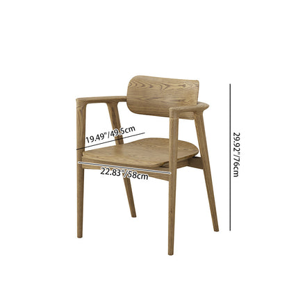 North American White Ash - Contemporary Scandinavian Solid Wood Chair: Delicate Natural Grain - Ergonomic Backrest & Armrest Dining Chair For Dining Room