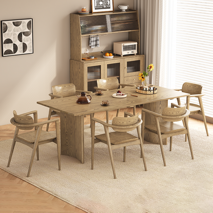 North American White Ash - Contemporary Scandinavian Solid Wood Chair: Delicate Natural Grain - Ergonomic Backrest & Armrest Dining Chair For Dining Room