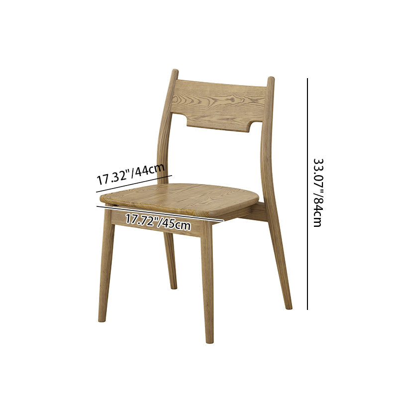 North American White Ash - Contemporary Scandinavian Solid Wood Chair: Ergonomic Slightly Reclined Backrest Dining Chair For Dining Room