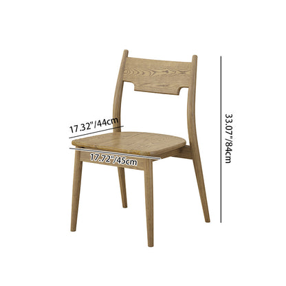 North American White Ash - Contemporary Scandinavian Solid Wood Chair: Ergonomic Slightly Reclined Backrest Dining Chair For Dining Room