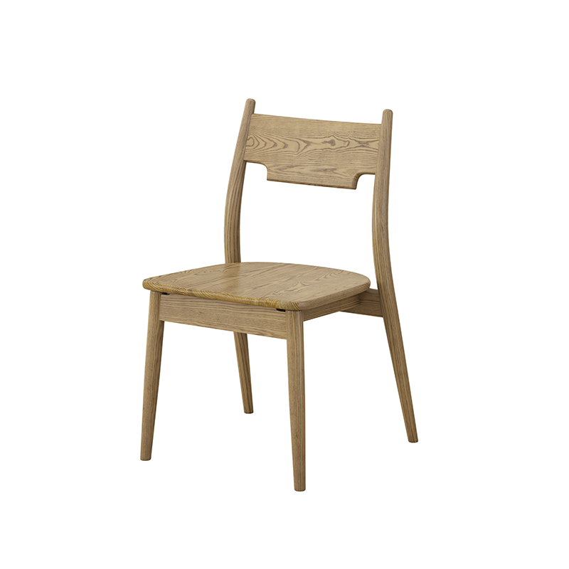 North American White Ash - Contemporary Scandinavian Solid Wood Chair: Ergonomic Slightly Reclined Backrest Dining Chair For Dining Room