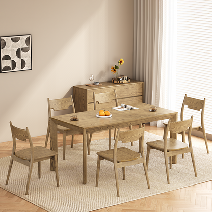 North American White Ash - Contemporary Scandinavian Solid Wood Chair: Ergonomic Slightly Reclined Backrest Dining Chair For Dining Room