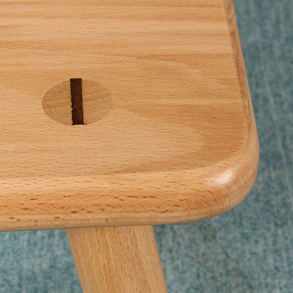 Contemporary Creative Rectangular Beech Solid Wood Kids Low Stool For Entryways & Living Room