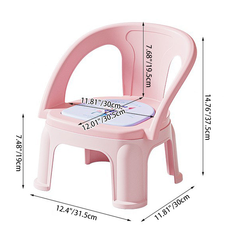 Contemporary Creative Round PP Sound-Emitting Stackable Backrest Armrest Kids Low Stool For Living Room & Bedroom