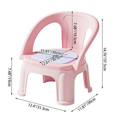 Contemporary Creative Round PP Sound-Emitting Stackable Backrest Armrest Kids Low Stool For Living Room & Bedroom