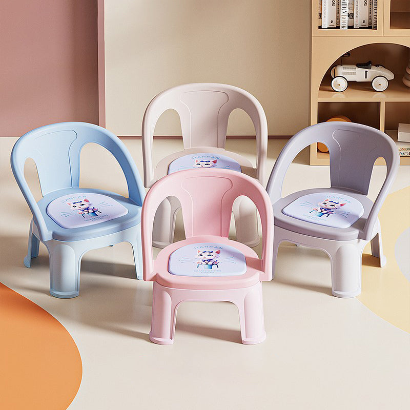 Contemporary Creative Round PP Sound-Emitting Stackable Backrest Armrest Kids Low Stool For Living Room & Bedroom