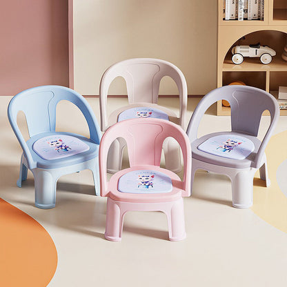 Contemporary Creative Round PP Sound-Emitting Stackable Backrest Armrest Kids Low Stool For Living Room & Bedroom
