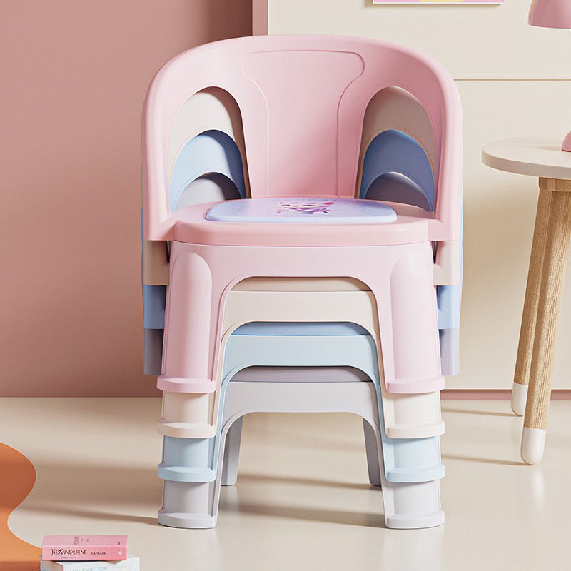Contemporary Creative Round PP Sound-Emitting Stackable Backrest Armrest Kids Low Stool For Living Room & Bedroom