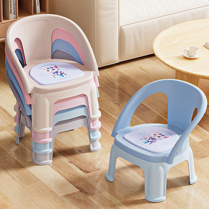 Contemporary Creative Round PP Sound-Emitting Stackable Backrest Armrest Kids Low Stool For Living Room & Bedroom