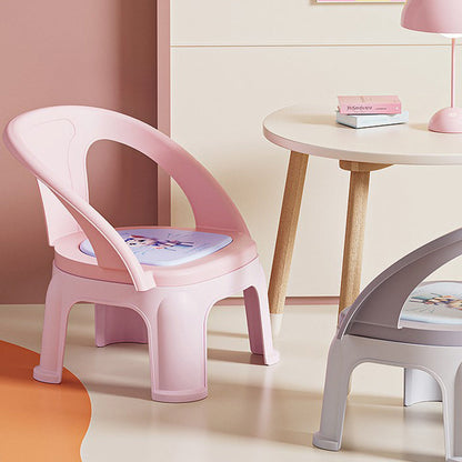 Contemporary Creative Round PP Sound-Emitting Stackable Backrest Armrest Kids Low Stool For Living Room & Bedroom