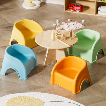 Contemporary Creative Round PP Stackable Backrest Armrest Kids Low Stool For Living Room & Bedroom