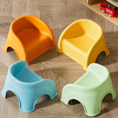 Contemporary Creative Round PP Stackable Backrest Armrest Kids Low Stool For Living Room & Bedroom