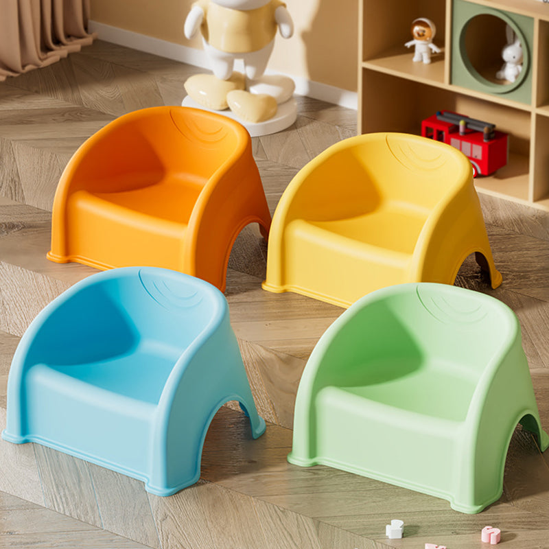 Contemporary Creative Round PP Stackable Backrest Armrest Kids Low Stool For Living Room & Bedroom