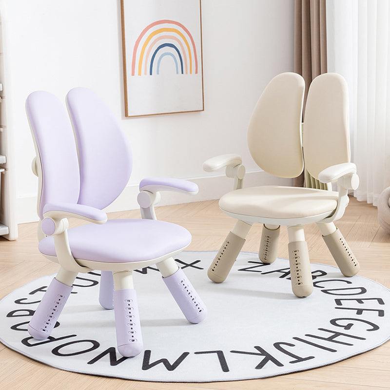 Contemporary Creative Square PU Leather PP Height-Adjustable Backrest Armrest Kids Chair For Living Room & Bedroom