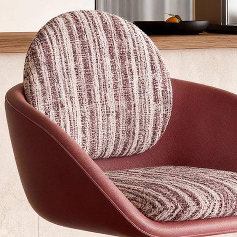 Traditional Vintage Round Solid Pine Wood Stainless Steel Cotton Linen Backrest Armrest Bar Stool For Kitchen & Dining Room