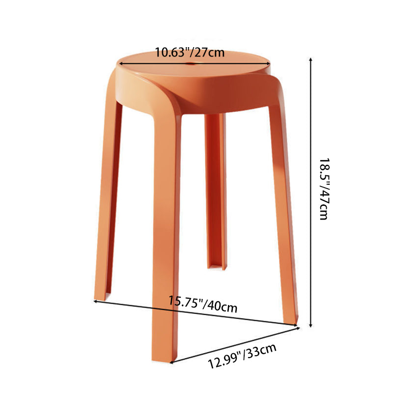 Contemporary Scandinavian Round PP Stackable Stool For Living Room