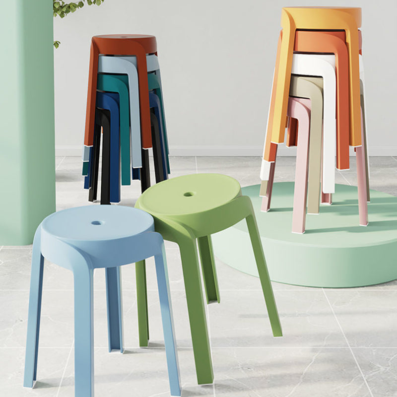 Contemporary Scandinavian Round PP Stackable Stool For Living Room