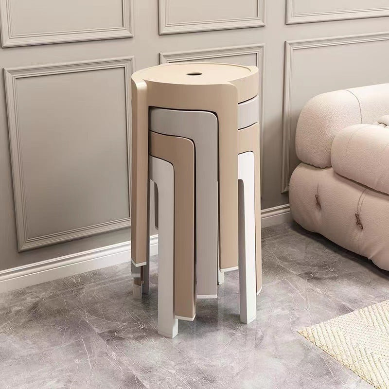 Contemporary Scandinavian Round PP Stackable Stool For Living Room
