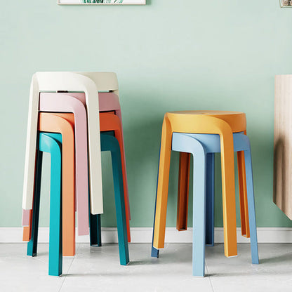 Contemporary Scandinavian Round PP Stackable Stool For Living Room