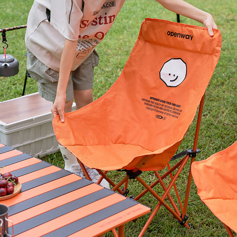 Modern Minimalist Rectangular Carbon Steel Oxford Fabric Foldable Backrest Camping Chair For Outdoor