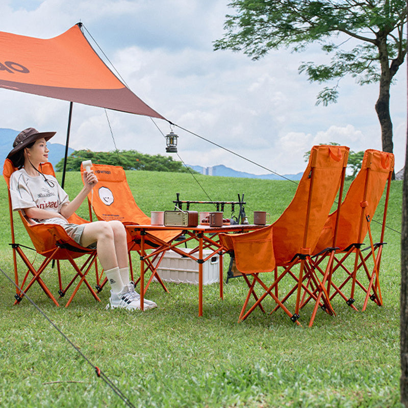Modern Minimalist Rectangular Carbon Steel Oxford Fabric Foldable Backrest Camping Chair For Outdoor