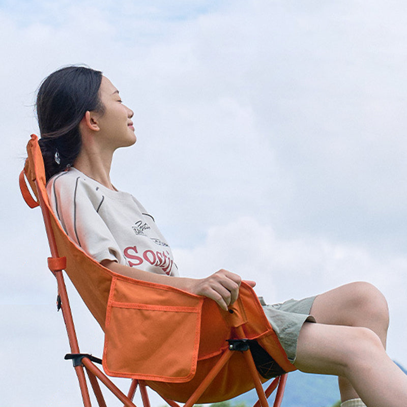 Modern Minimalist Rectangular Carbon Steel Oxford Fabric Foldable Backrest Camping Chair For Outdoor