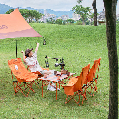 Modern Minimalist Rectangular Carbon Steel Oxford Fabric Foldable Backrest Camping Chair For Outdoor