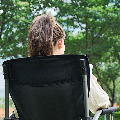 Modern Minimalist Square Carbon Steel Oxford Fabric Foldable Backrest Armrest Black Camping Chair For Outdoor