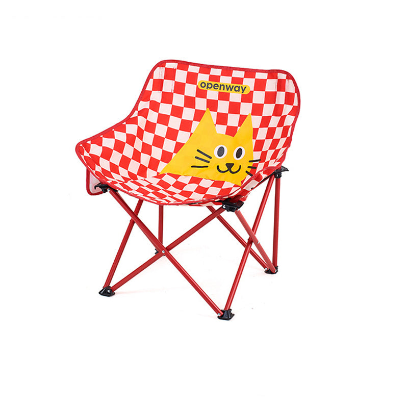 Modern Minimalist Square Carbon Steel Oxford Fabric Foldable Backrest Striped/Plaid Camping Chair For Outdoor
