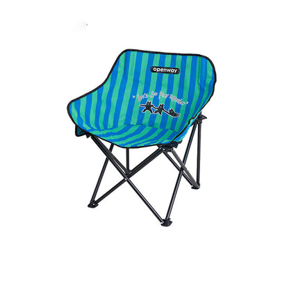 Modern Minimalist Square Carbon Steel Oxford Fabric Foldable Backrest Striped/Plaid Camping Chair For Outdoor