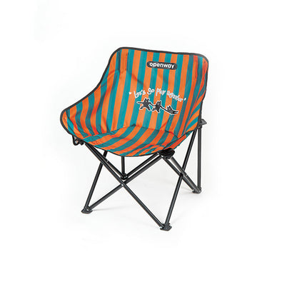 Modern Minimalist Square Carbon Steel Oxford Fabric Foldable Backrest Striped/Plaid Camping Chair For Outdoor