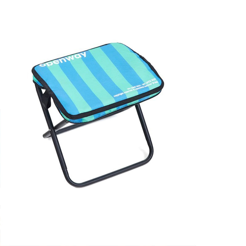 Modern Minimalist Rectangular Carbon Steel Oxford Fabric Foldable Backrest Striped/Plaid Folding Stool For Outdoor