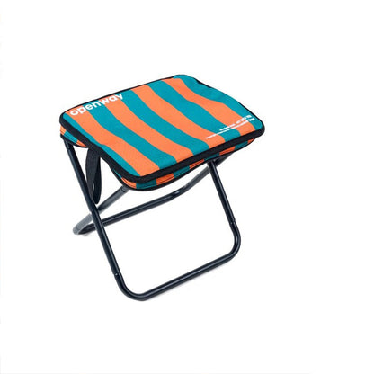 Modern Minimalist Rectangular Carbon Steel Oxford Fabric Foldable Backrest Striped/Plaid Folding Stool For Outdoor