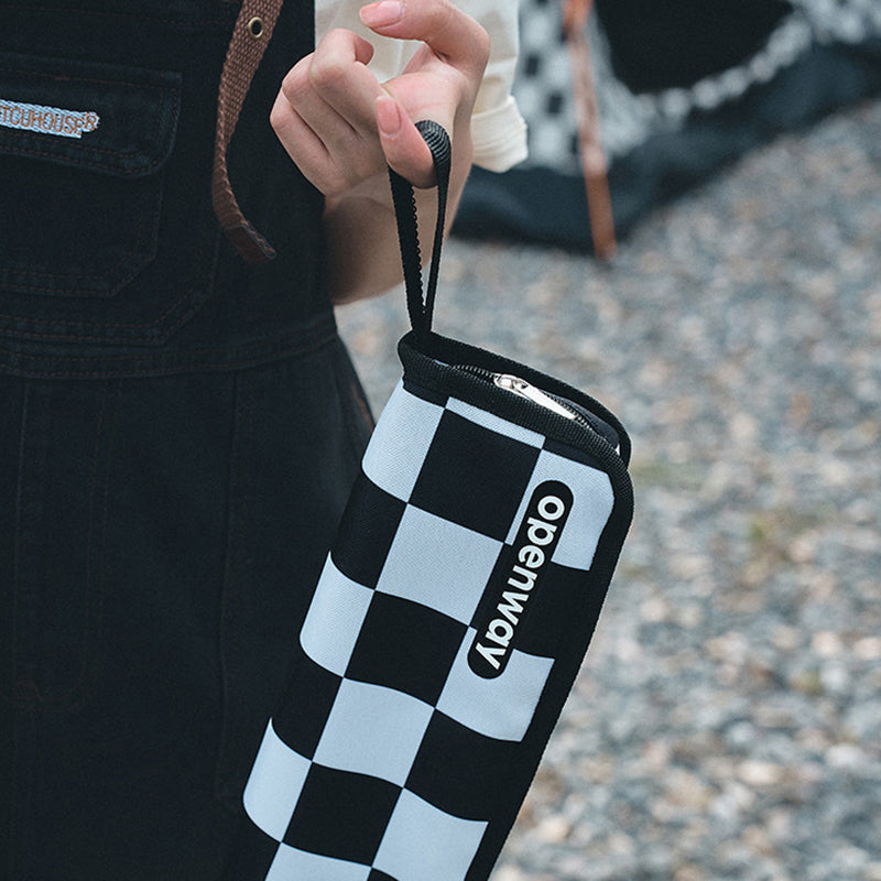 Modern Minimalist Rectangular Carbon Steel Oxford Fabric Foldable Backrest Striped/Plaid Folding Stool For Outdoor