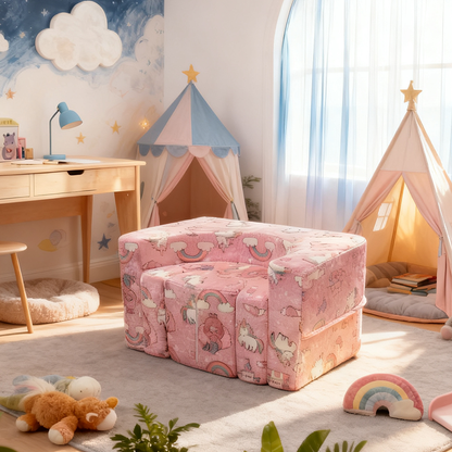 Contemporary Creative Freely Combinable Sofa: Rectangular Compressible Backrest Armrest Kids Sofa For Living Room