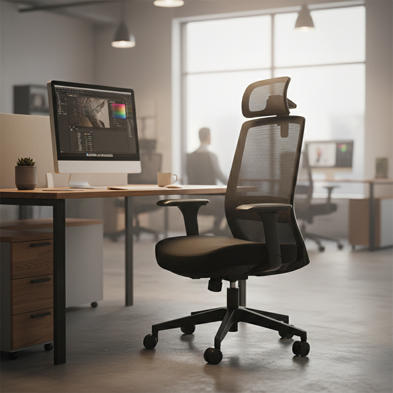 Modern Minimalist Ergonomic Desk Chair - High-Back Mesh Gaming Chair: Adjustable Headrest And Armrest For Home Office