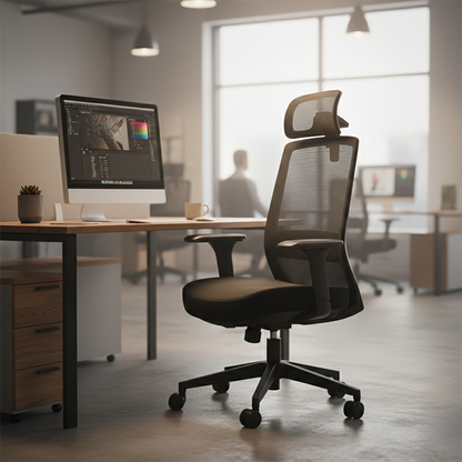 Modern Minimalist Ergonomic Desk Chair - High-Back Mesh Gaming Chair: Adjustable Headrest And Armrest For Home Office
