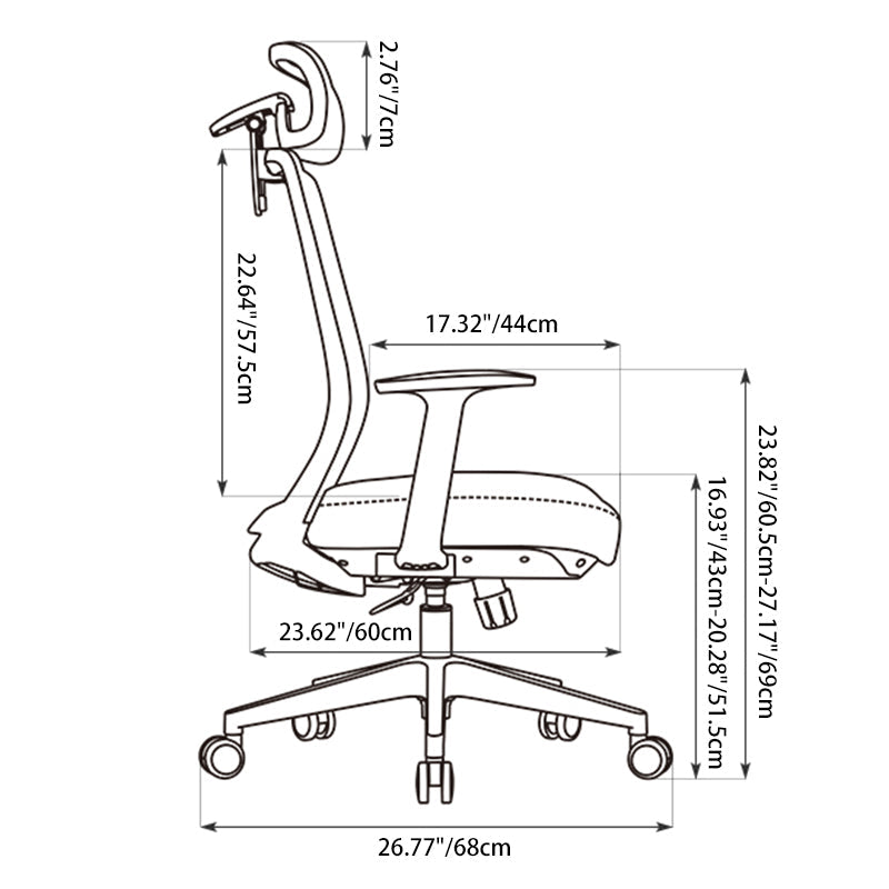 Modern Minimalist Ergonomic Desk Chair - High-Back Breathable Mesh Gaming Chair: Adjustable Headrest And Lumbar Support For Home Office